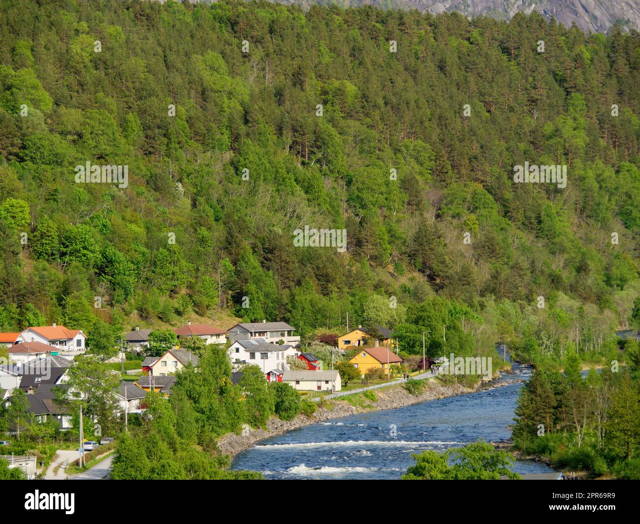 Eidfjord village and the hardangerfjord in norway Stock Photo Alamy
