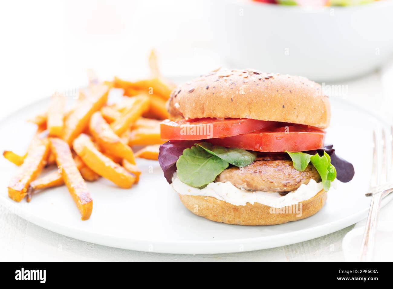 Grilled Portobello Burger Stock Photo - Alamy
