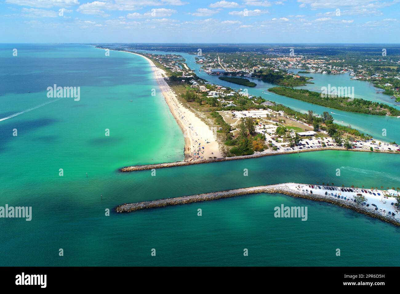 The Jetty at Venice Florida along Florida Gulf Coast a famouss tuorist