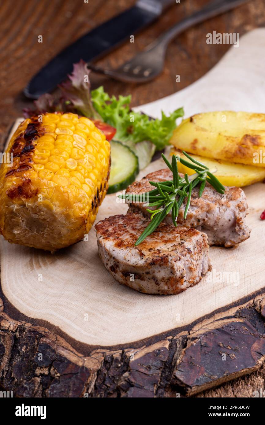 grilled pork fillet Stock Photo Alamy