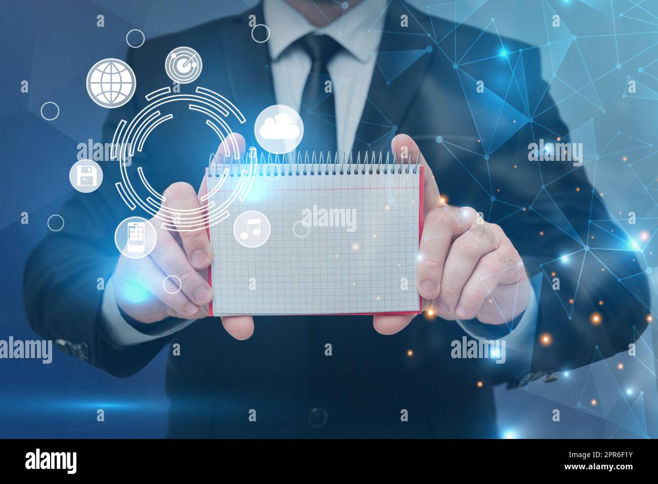 Businessman in suit holding notepad symbolizing successful teamwork ...
