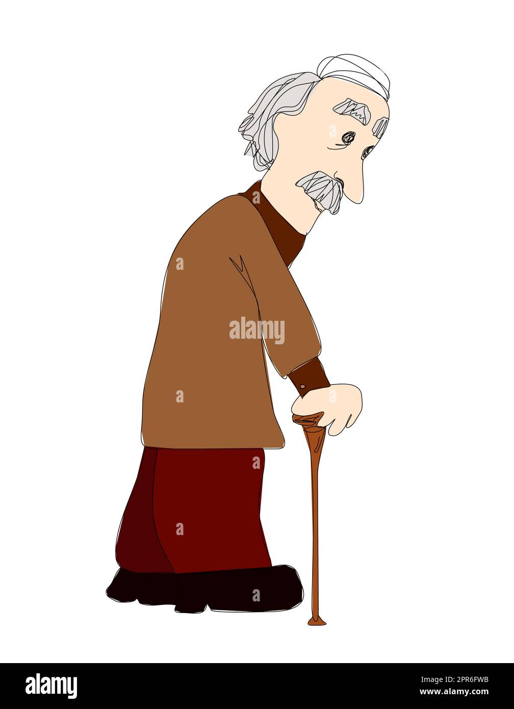 The old man on a white background, vector Stock Photo - Alamy