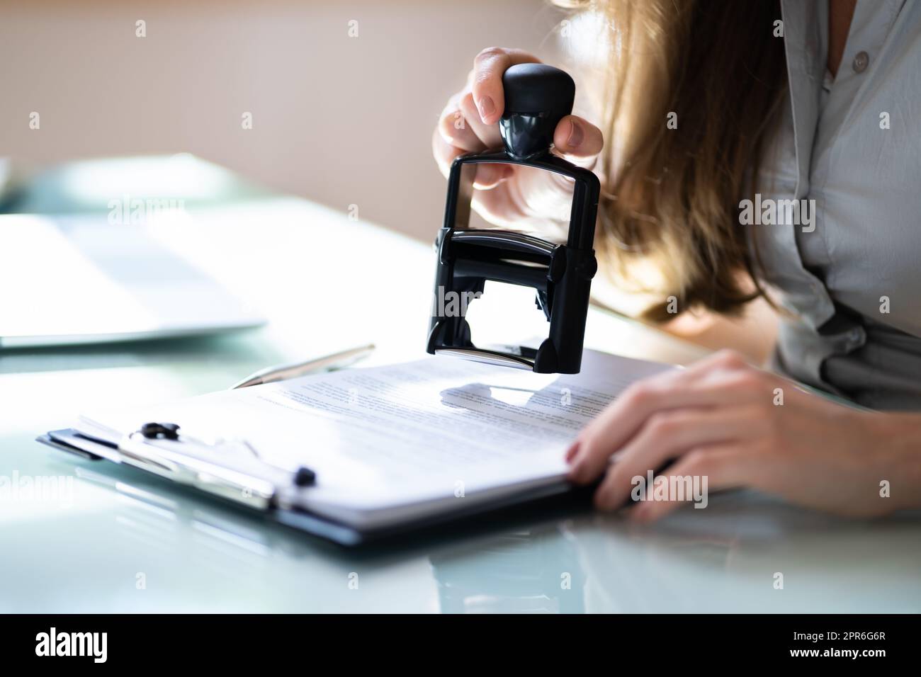 Public Notary Contract Document Stamp Stock Photo Alamy