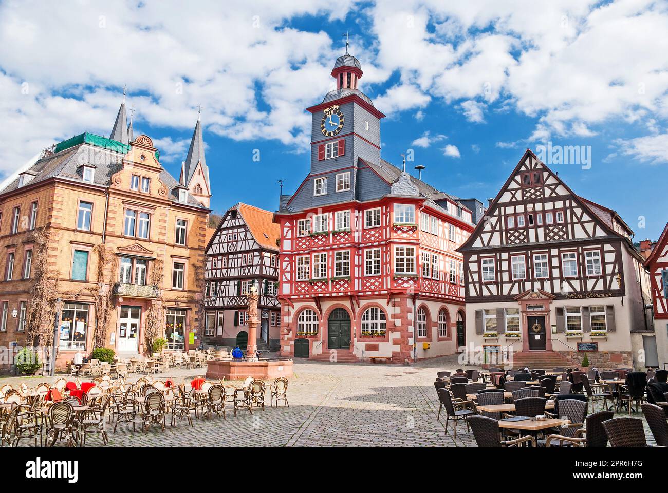 Timberframed old city hall of Bensheim on the Bergstraße route in