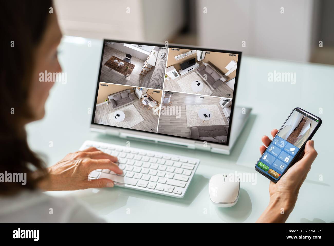 Smart House CCTV Security Camera App Stock Photo