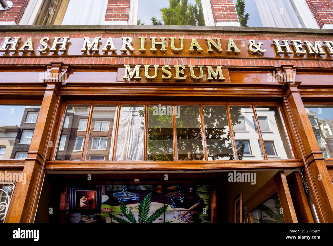 Amsterdam, Holland, Shop Front, Detail, Sign, Hemp, Marijuana, Cannabis , Hash, Museum Stock Photo