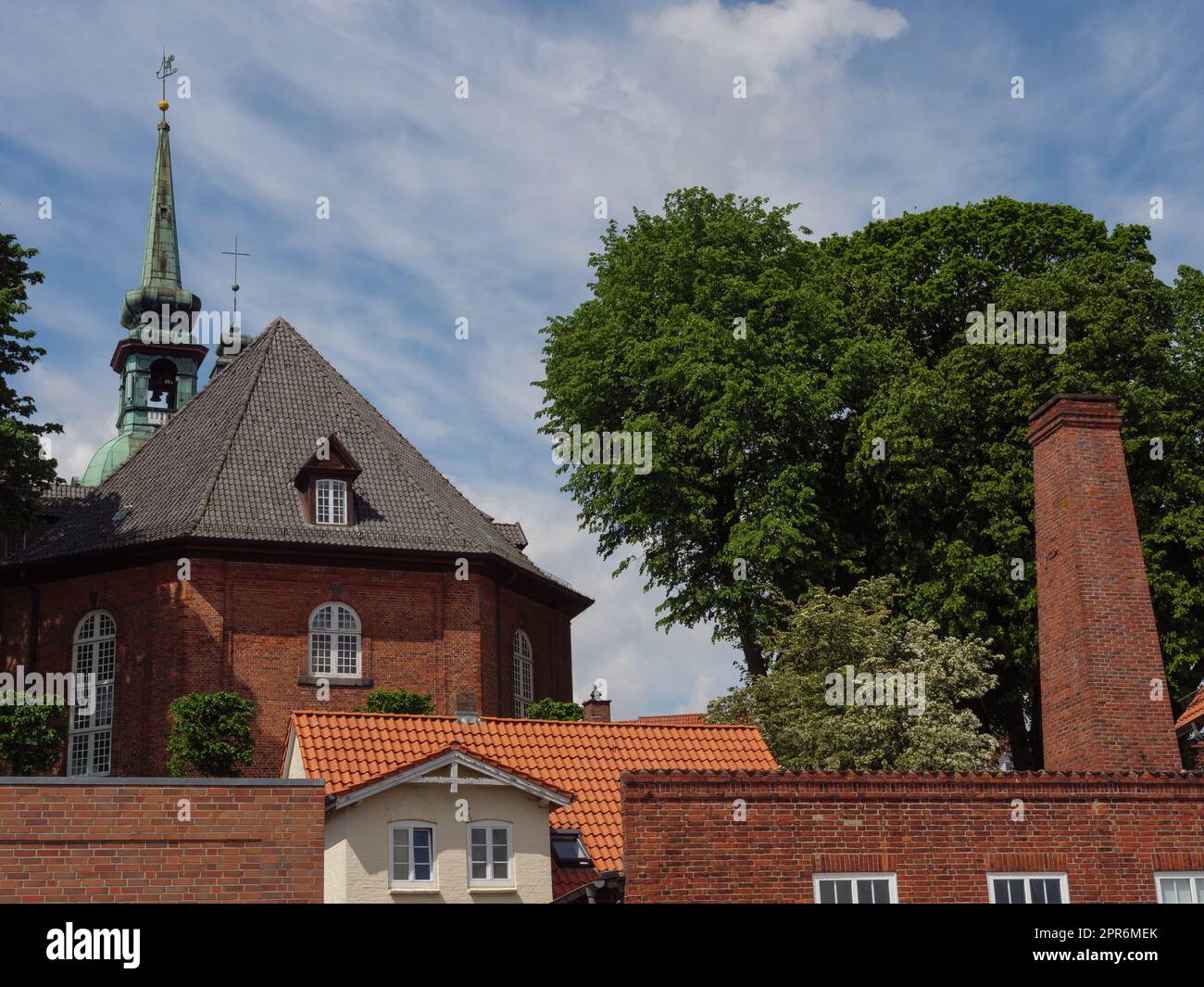 the city of Kappeln at the river schlei Stock Photo