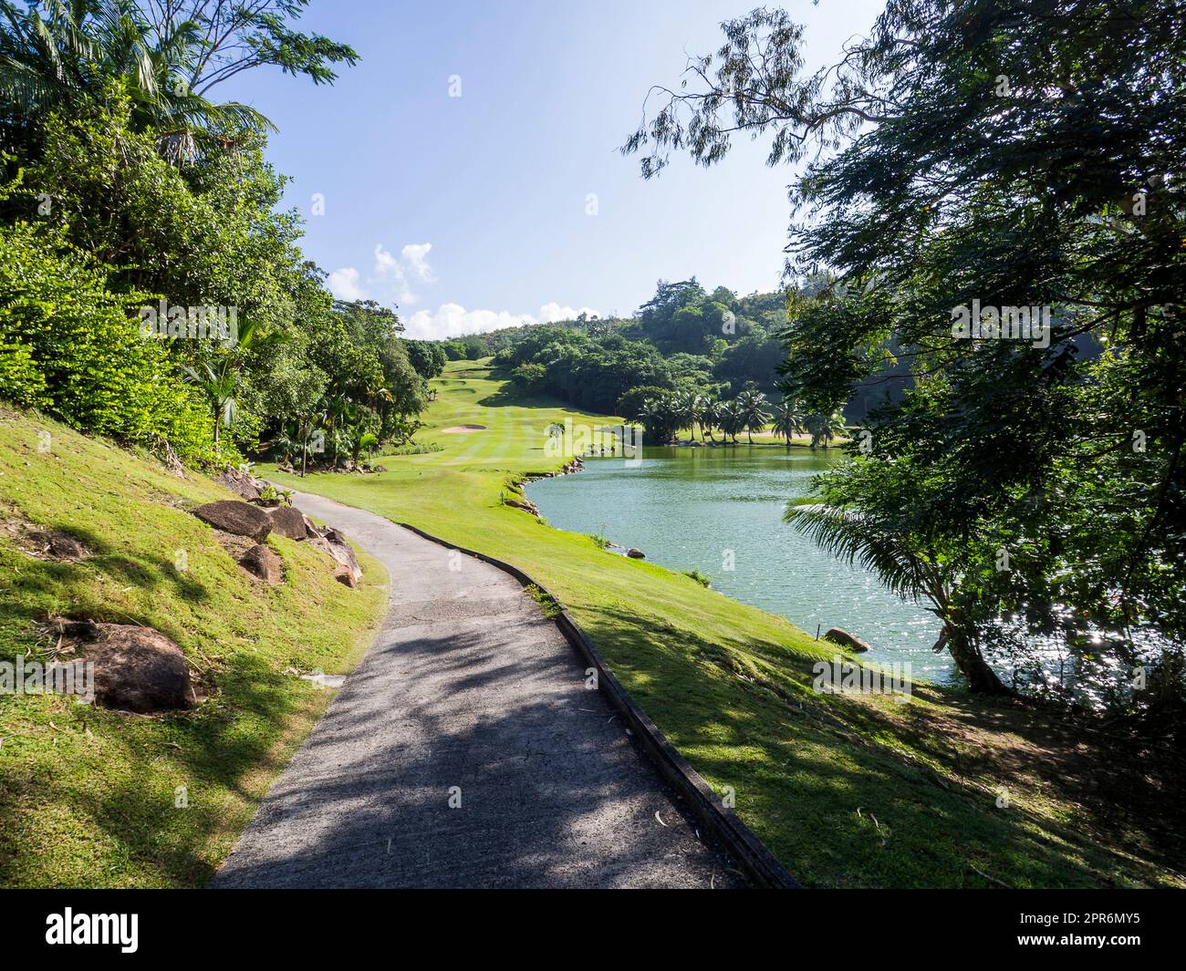 Seychellen, Praslin Golf Course at the Anse Stock Photo