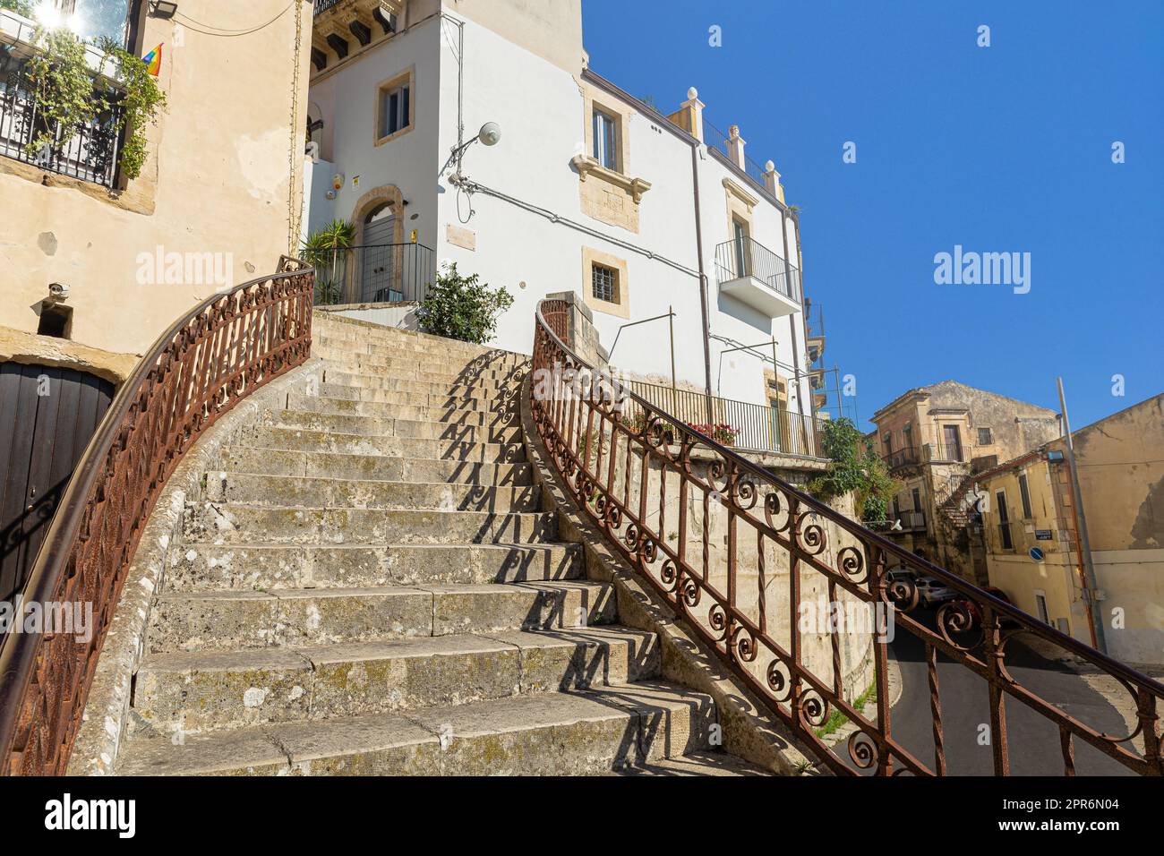 Sicilian baroque houses Stock Photo