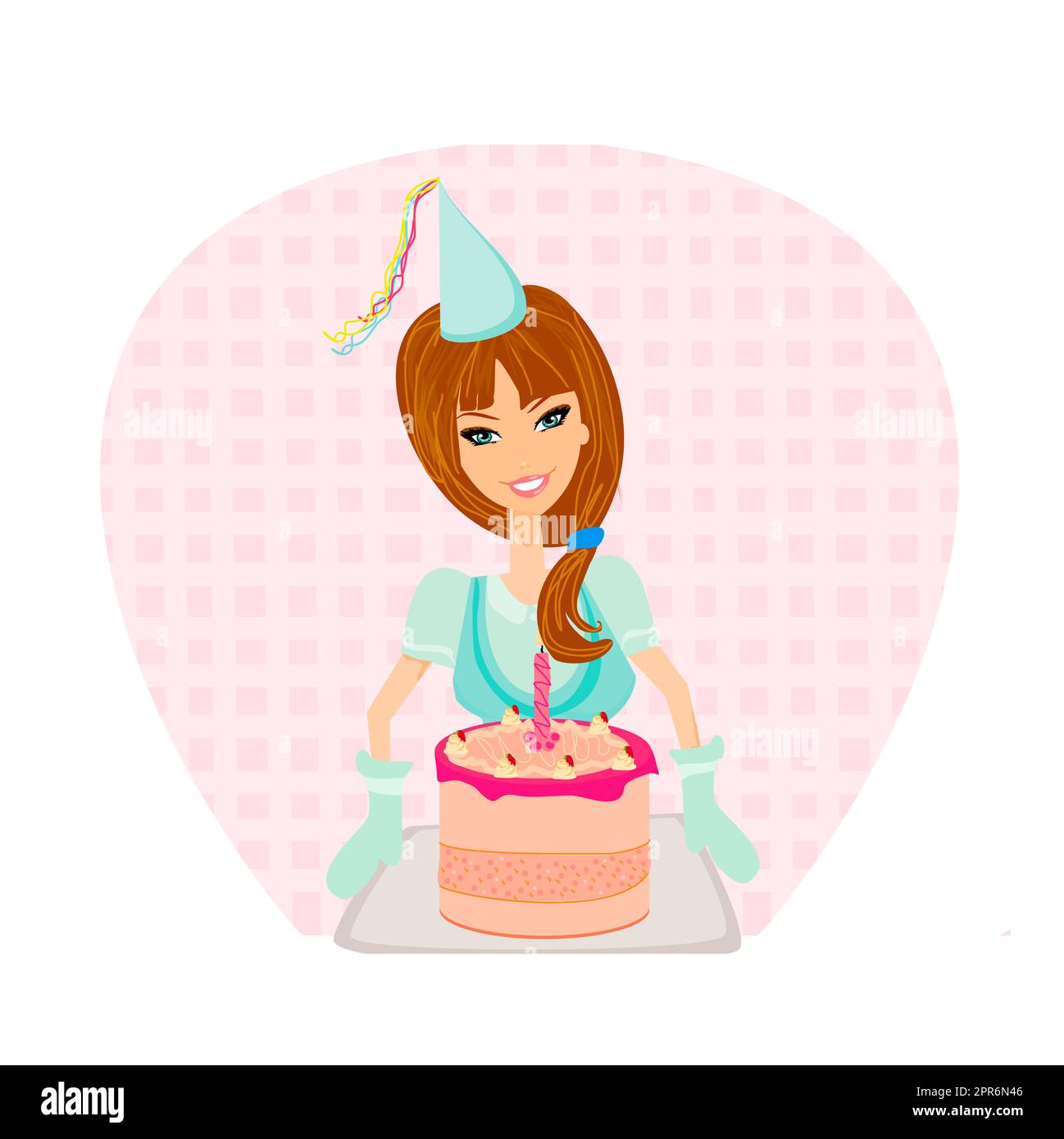Birthday Cake Girl Stock Photo Alamy