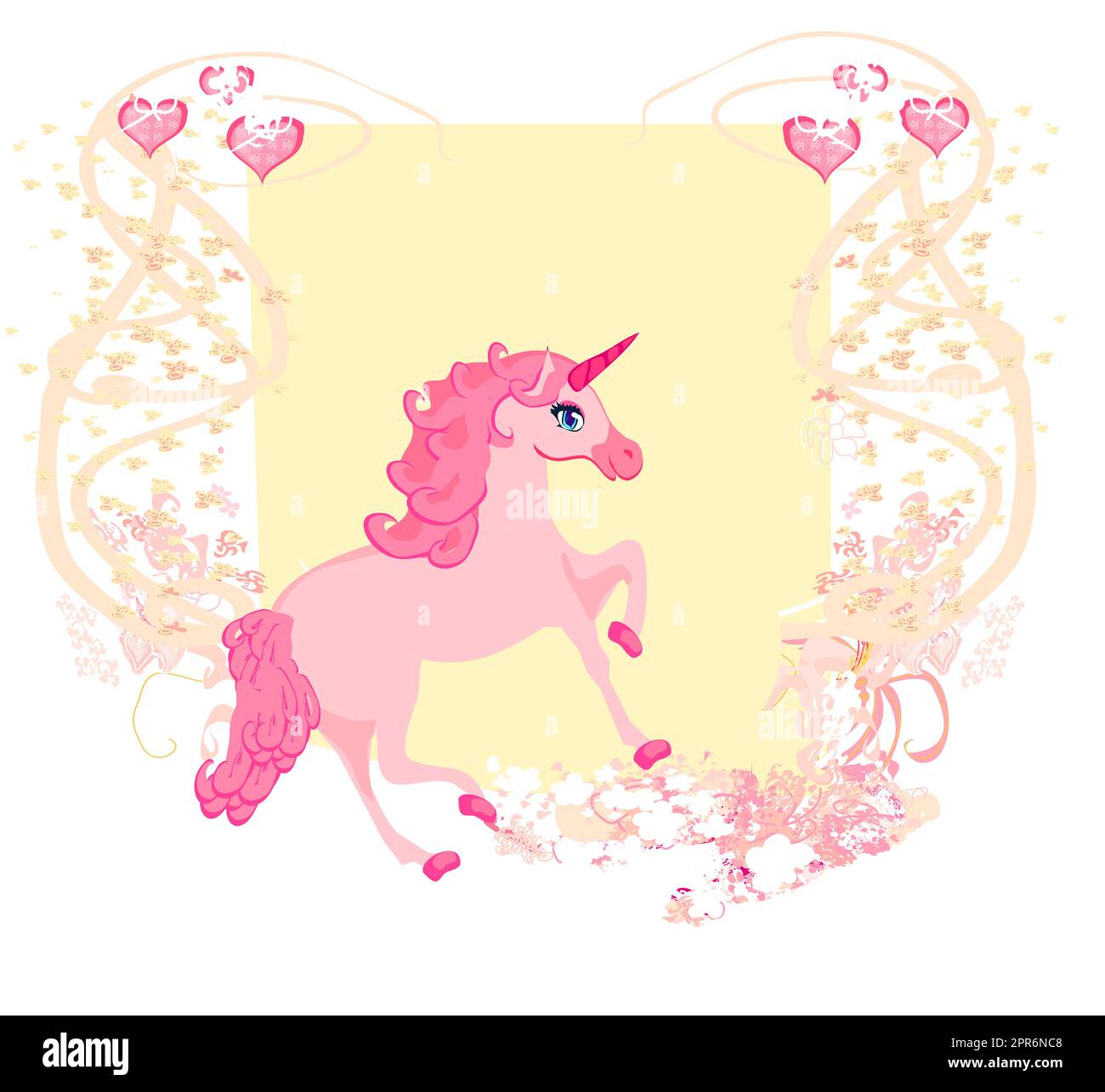 Vector Illustration of beautiful pink Unicorn Stock Photo - Alamy