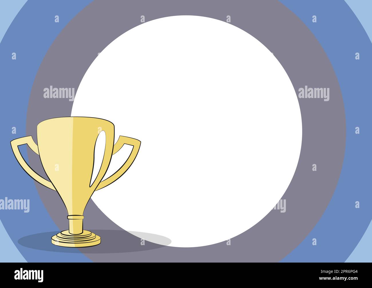 Competition Trophy Drawing With Large Blank Space Background Stock