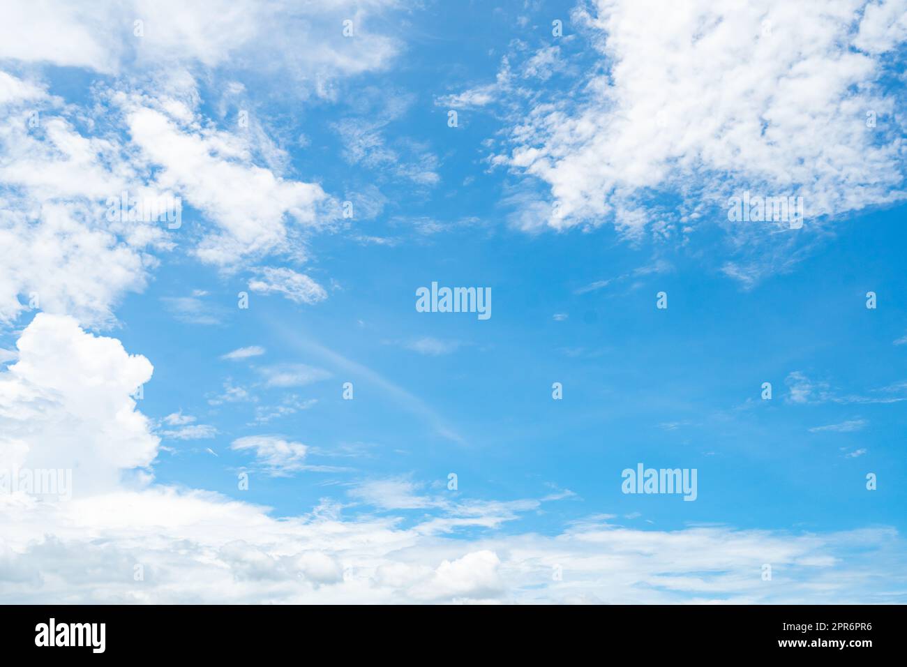 Beautiful bright blue sky fluffy white clouds hi-res stock photography ...