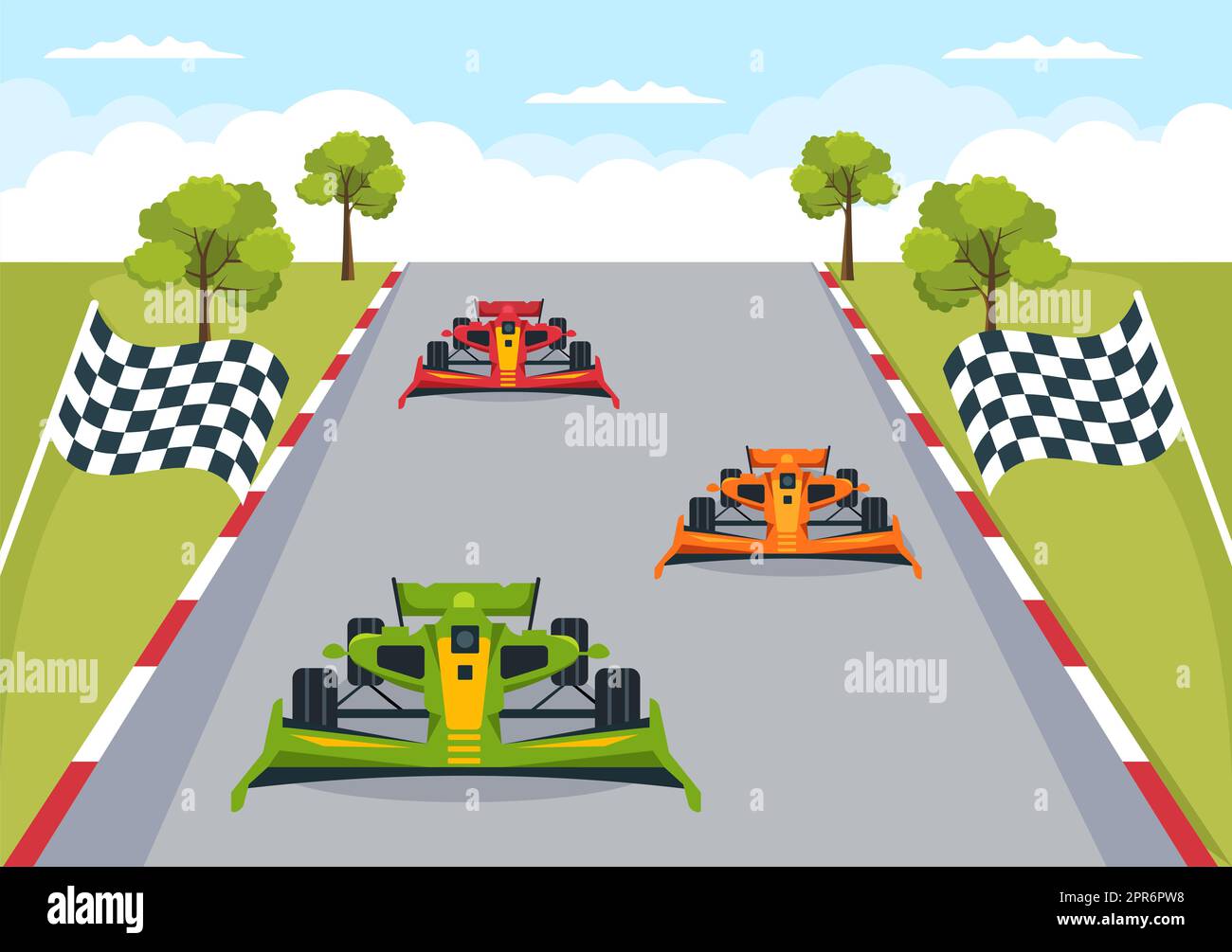 Race Car Track Cartoon