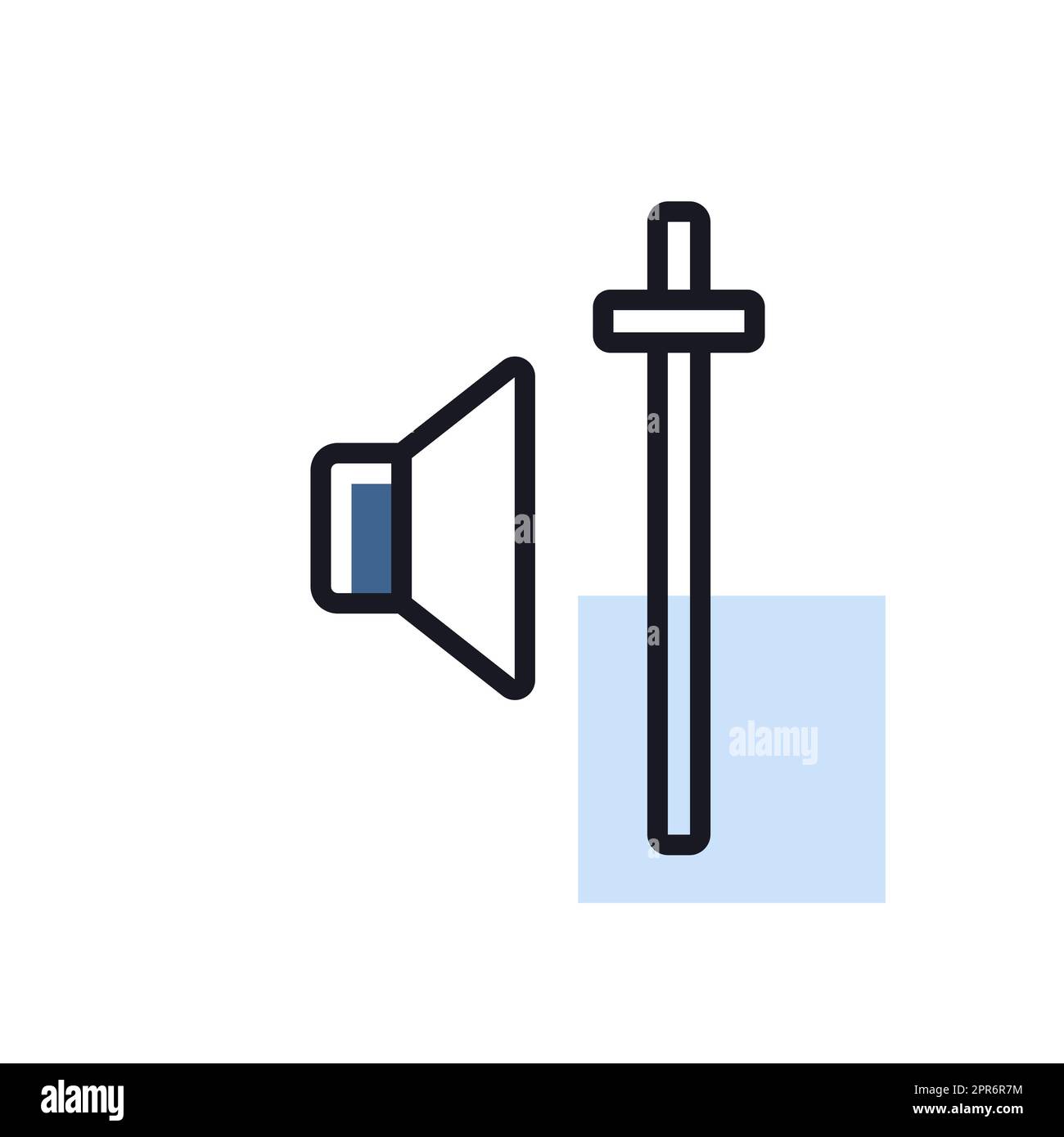 Audio volume slider control vector isolated icon. Graph symbol for music and sound web site and