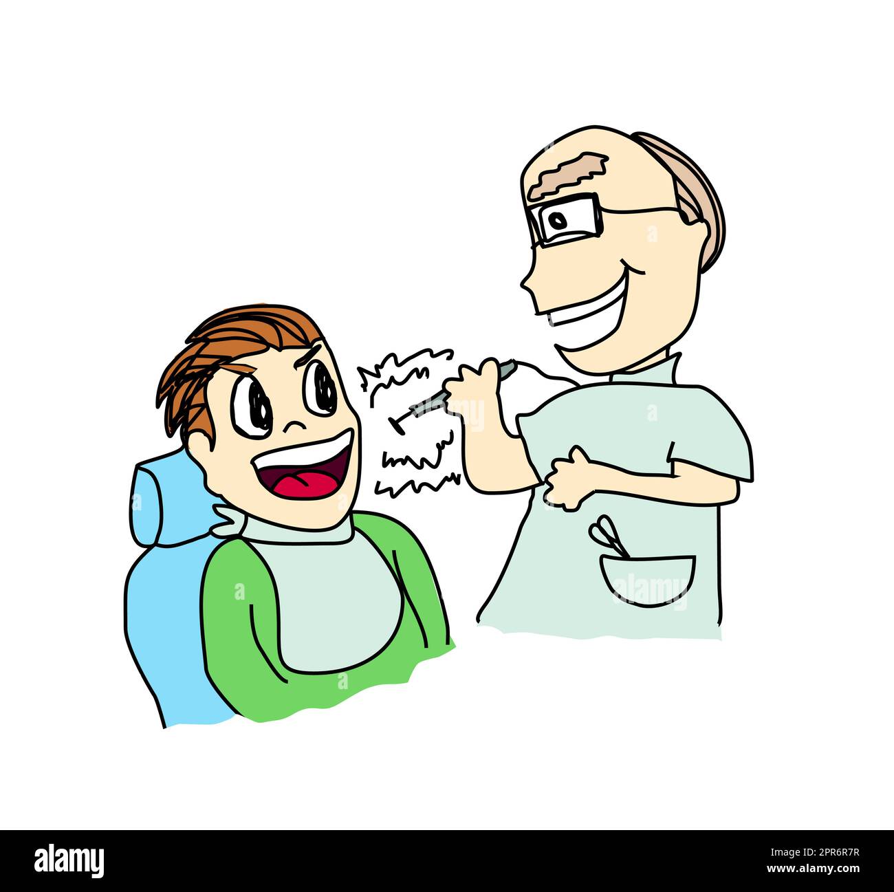 Vector cartoon of dentist with patient Stock Photo Alamy