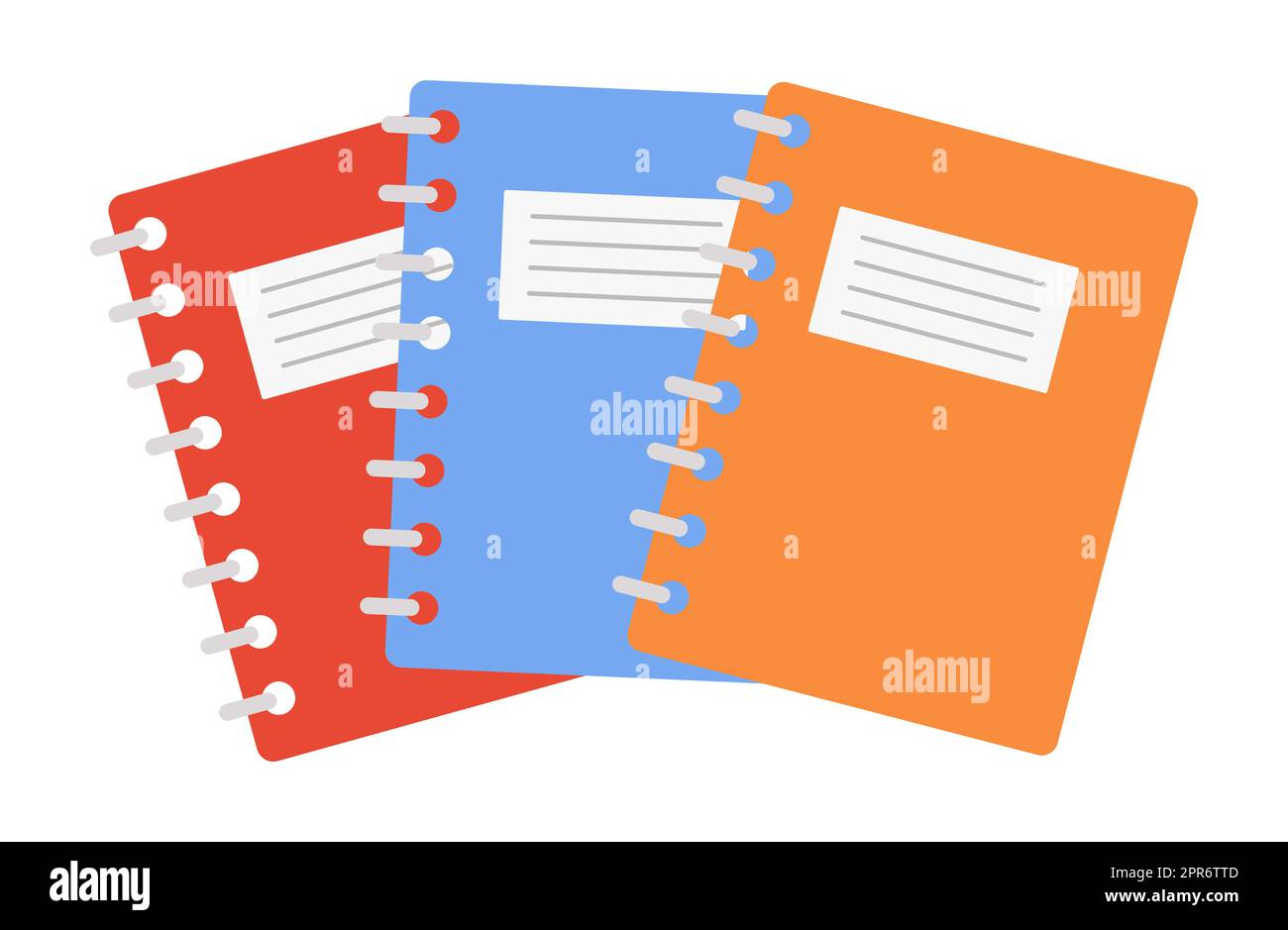 Three School Notebooks On A White Background Vector Illustration