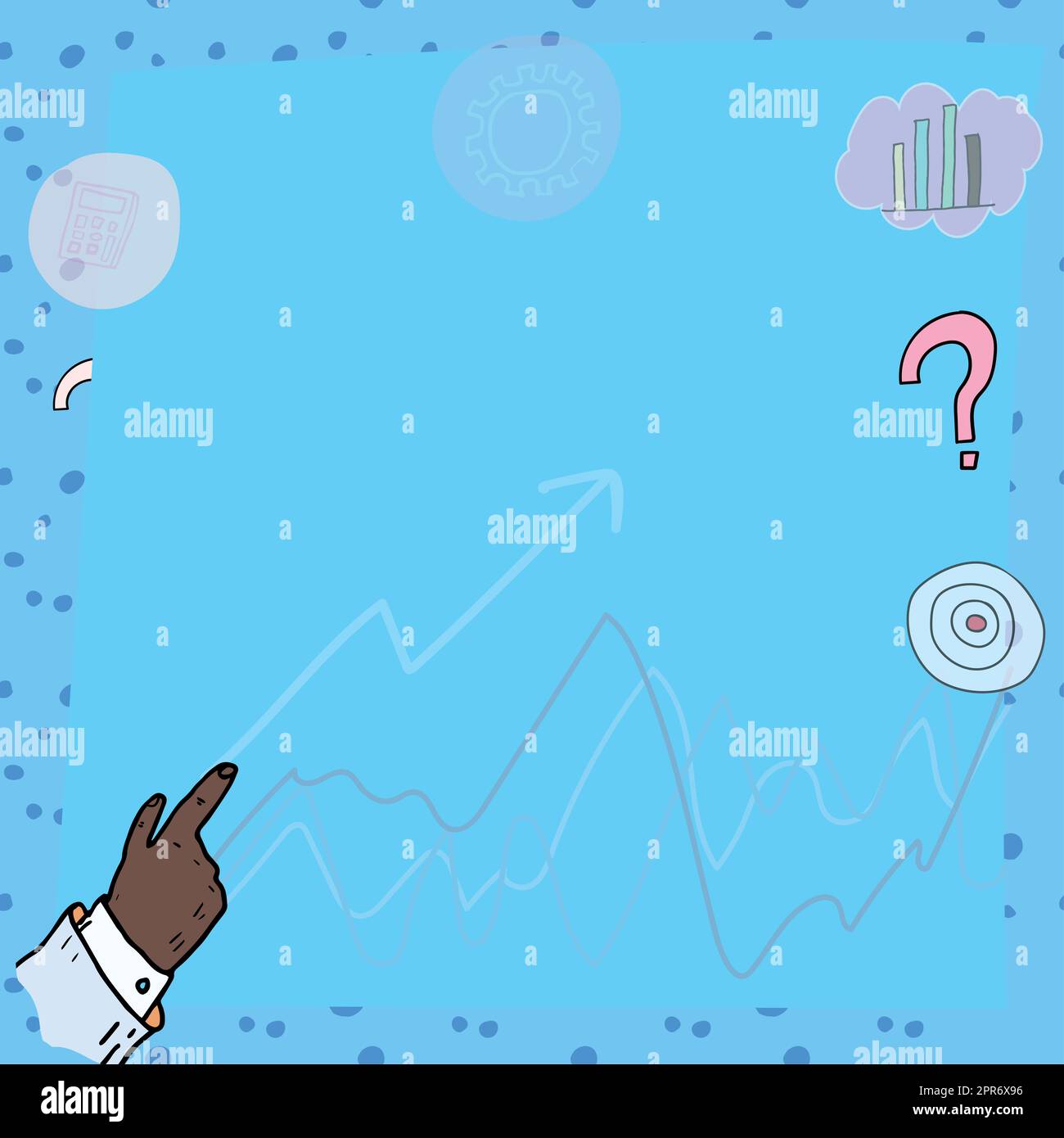 Hand Pointing On Important Messages With Arrows Up And Graphs In ...