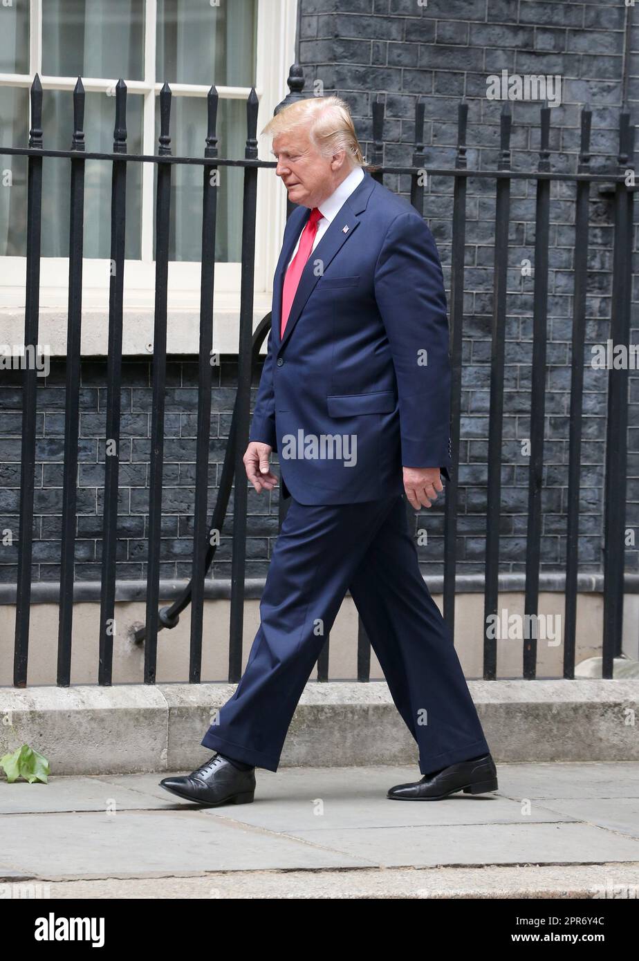 London, UK. 04th June, 2019. US President Donald Trump arrives at Number 10 Downing Street in London. (Photo by Fred Duval/SOPA Images/Sipa USA) Credit: Sipa USA/Alamy Live News Stock Photo