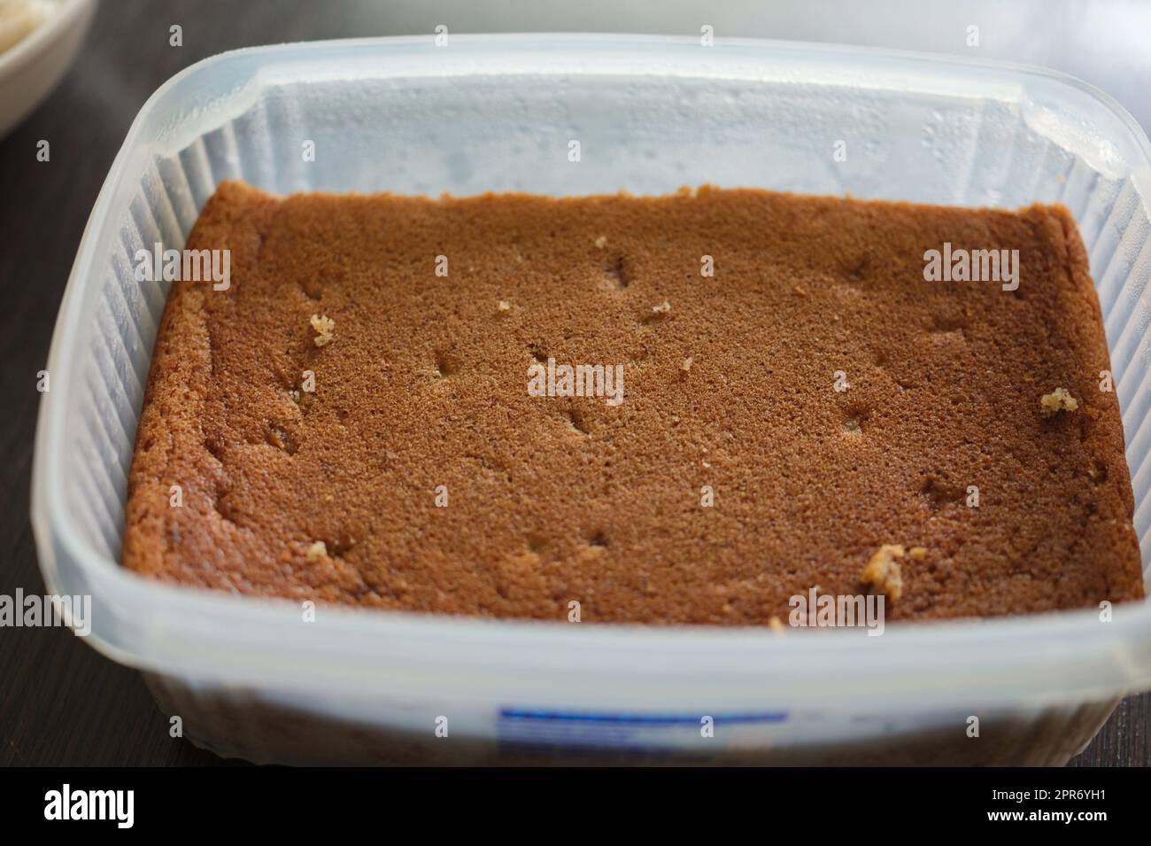 Banana Soft Cake in package . Close up Stock Photo