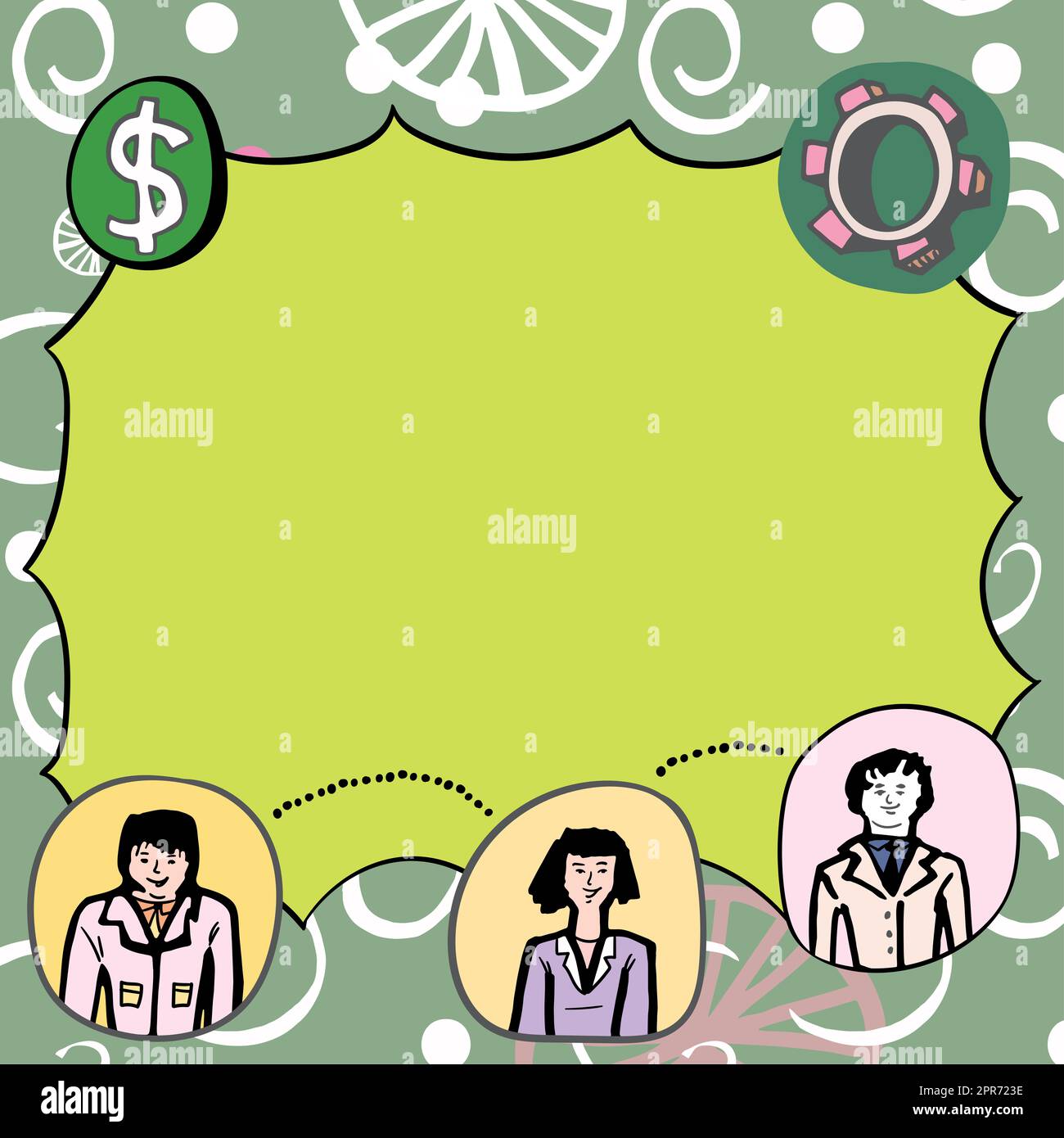 Three Business People Presenting Important Informations. Team Showing