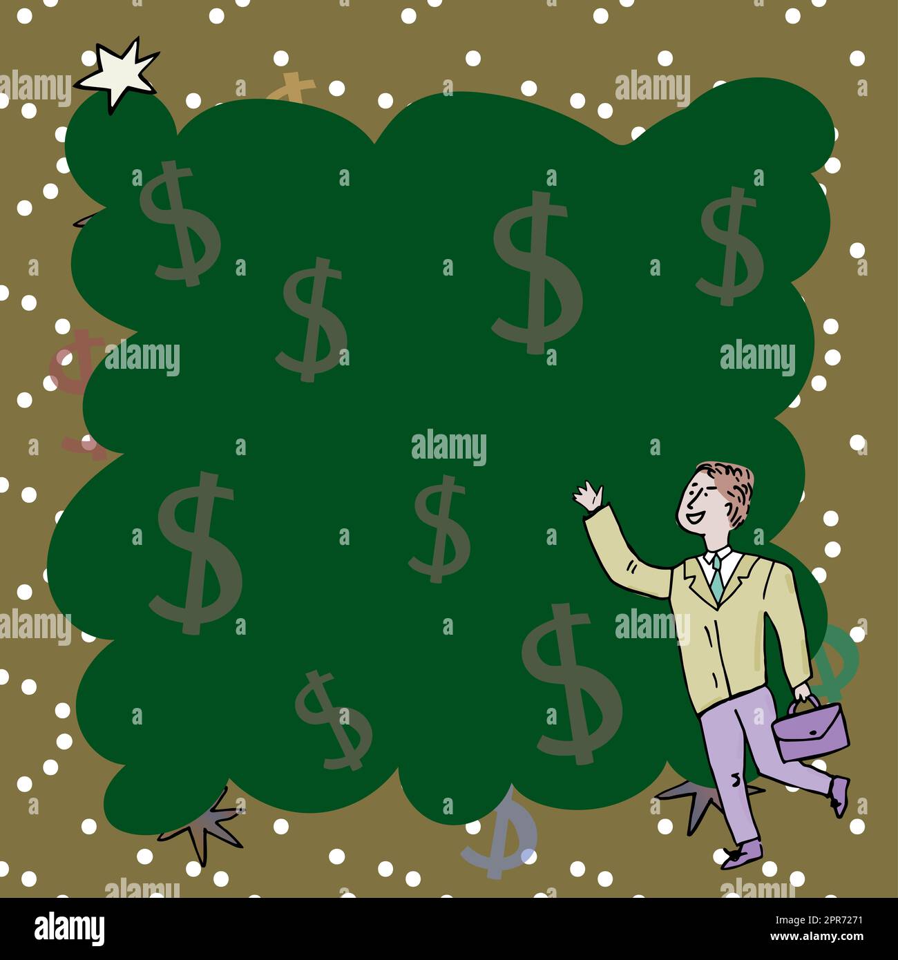 Money Bag Cartoon Icon. Green Dollars Ba Graphic by