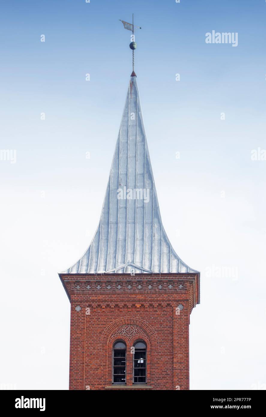 Shot showing the detail of an old Danish church. Locally often referred to simply as the English Church, it is a pretty Gothic-Revival-style church. Stock Photo