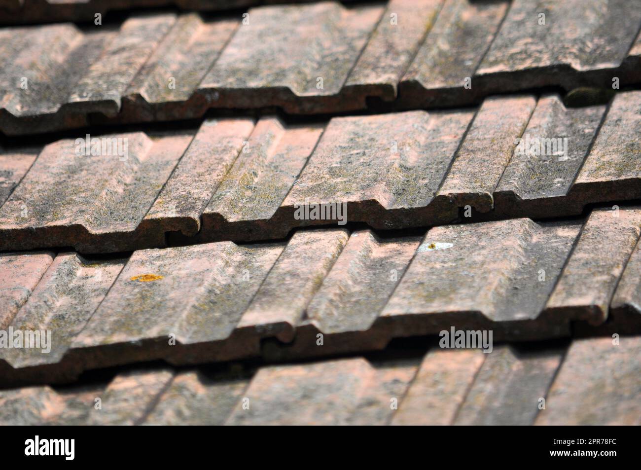 On the roof of the house is an old red ceramic tile Stock Photo - Alamy
