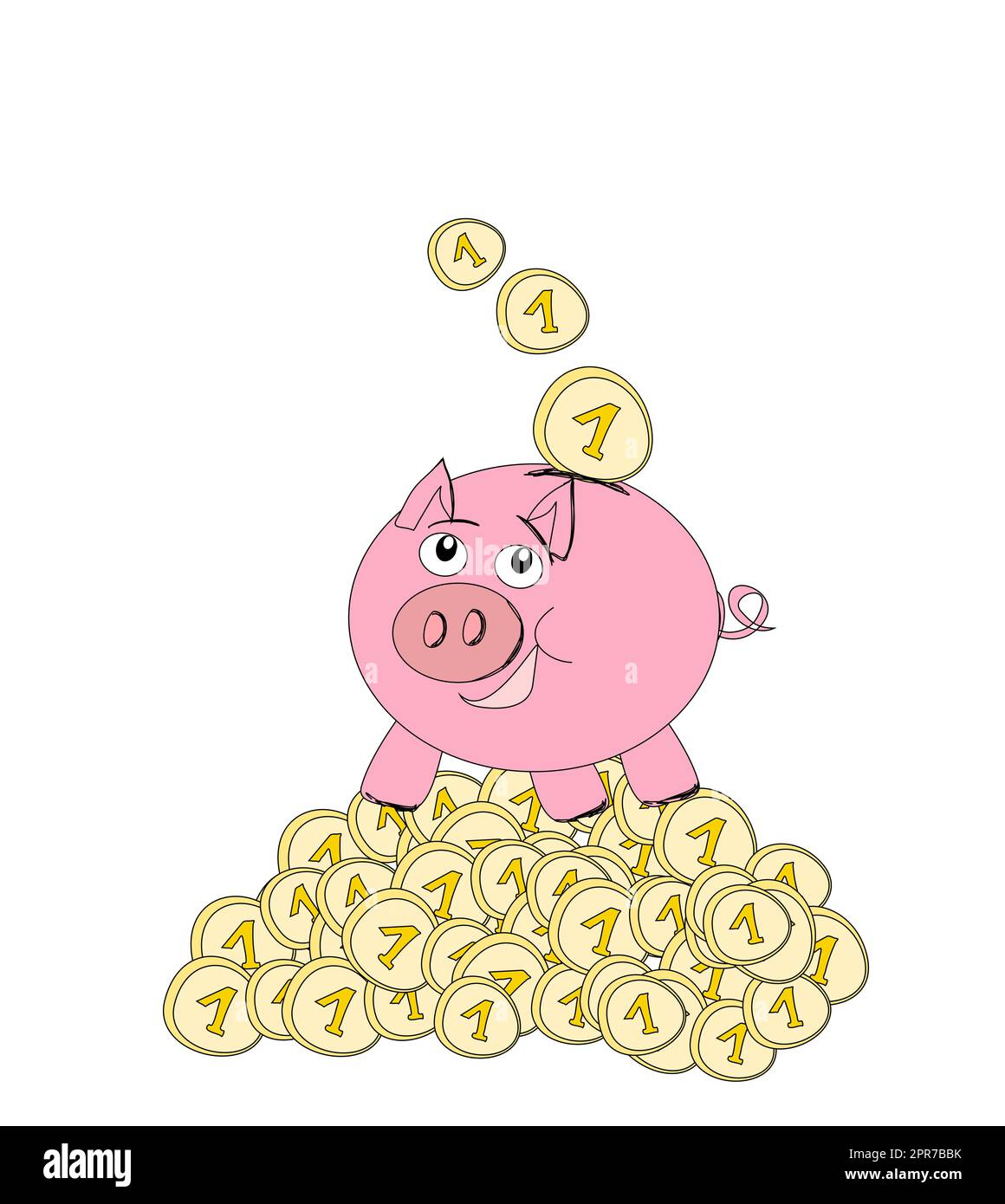 Piggy bank doodle illustration Stock Photo Alamy