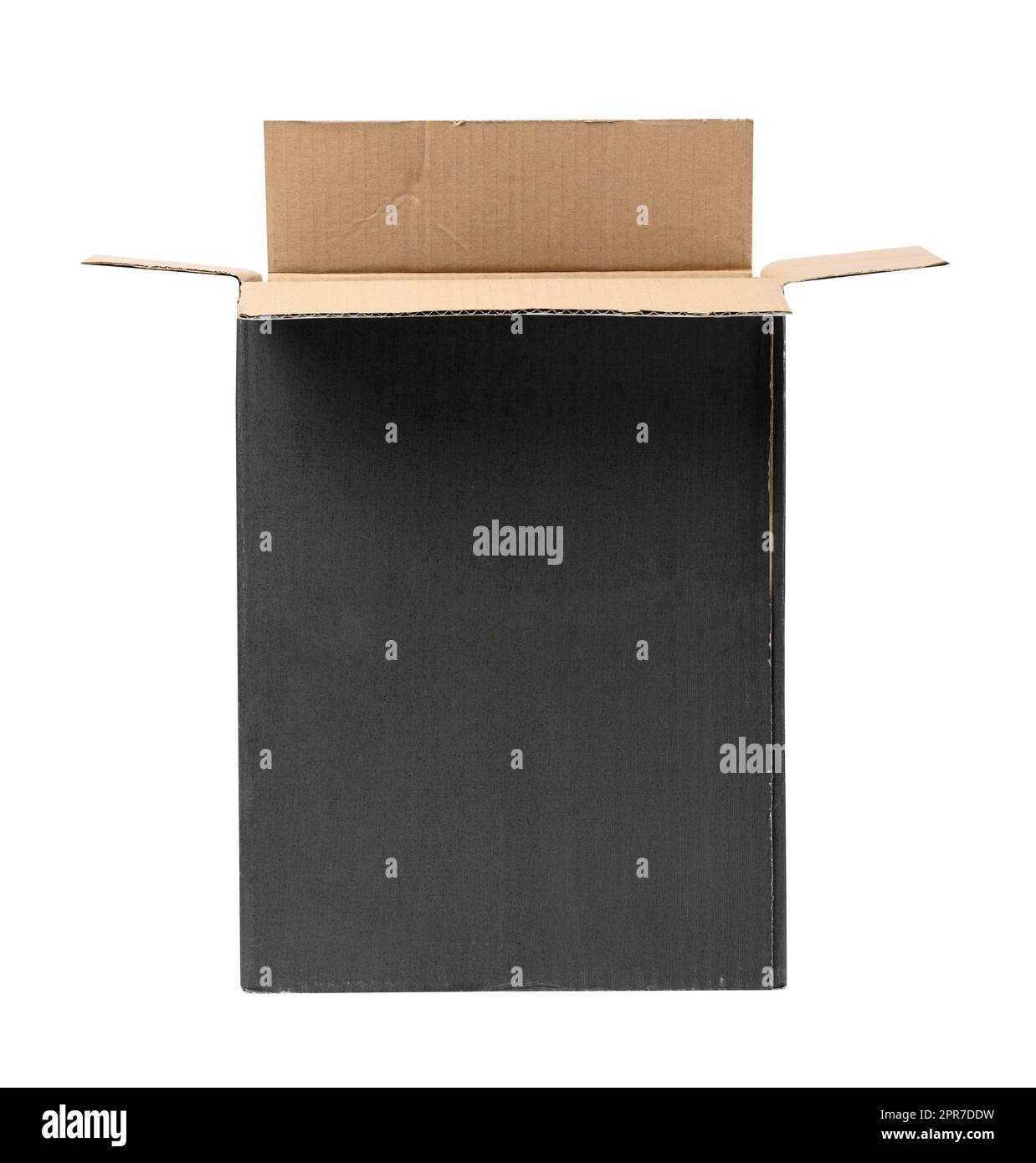 Blank corrugated cardboard box isolated on white background Stock Photo