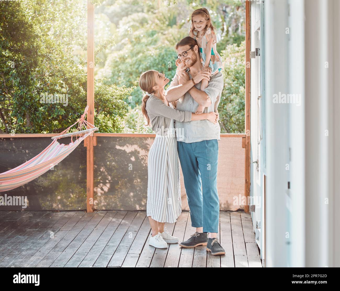 These are the days we live for. Shot of a young family spending time together at home. Stock Photo