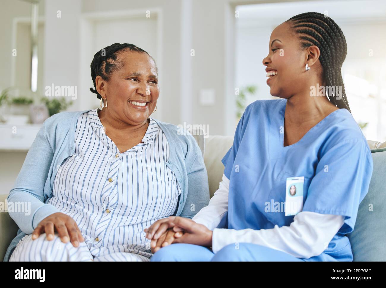 Getting this understood. Shot of a nurse speaking to her female patient ...