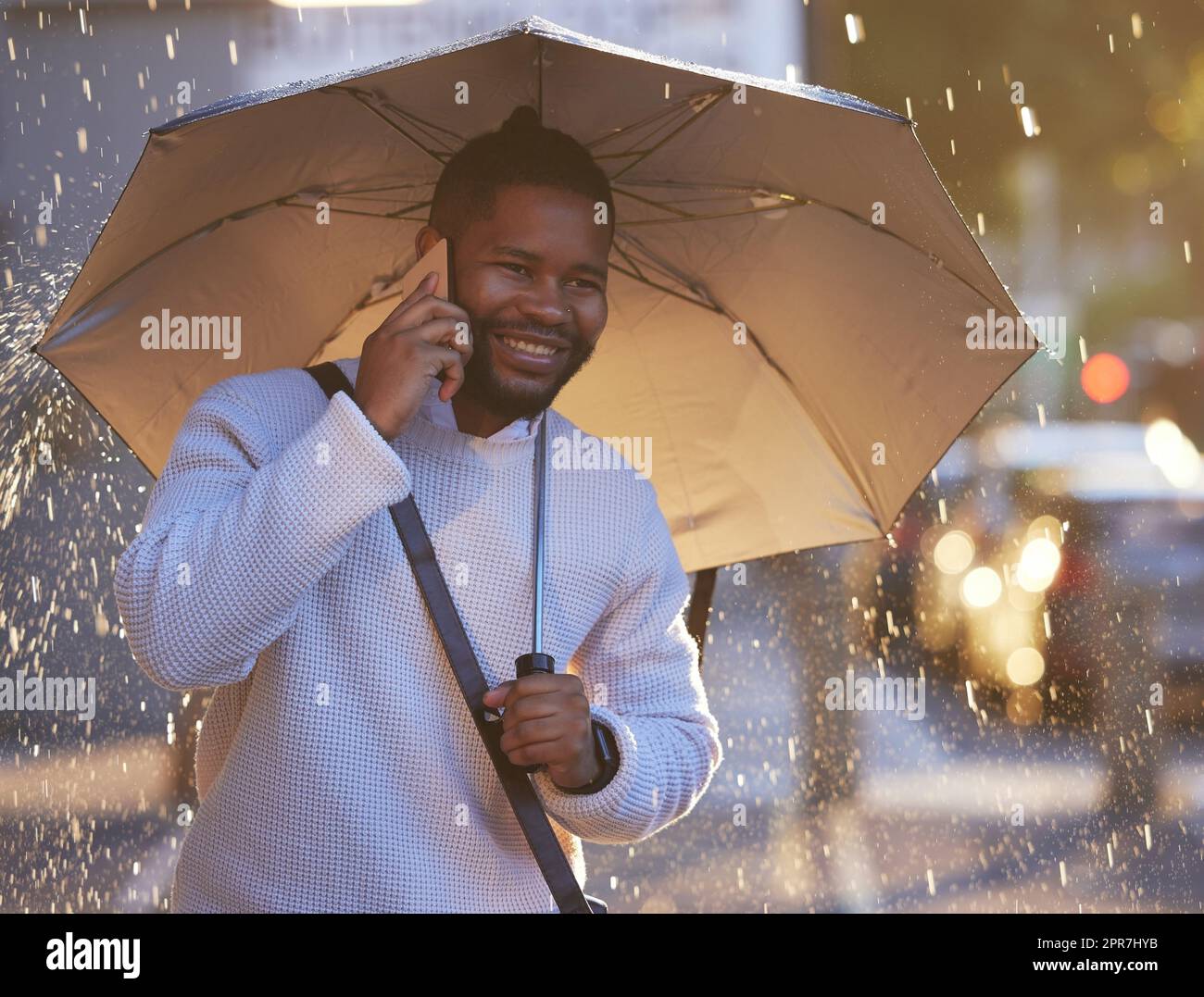 Man Waiting In Rain