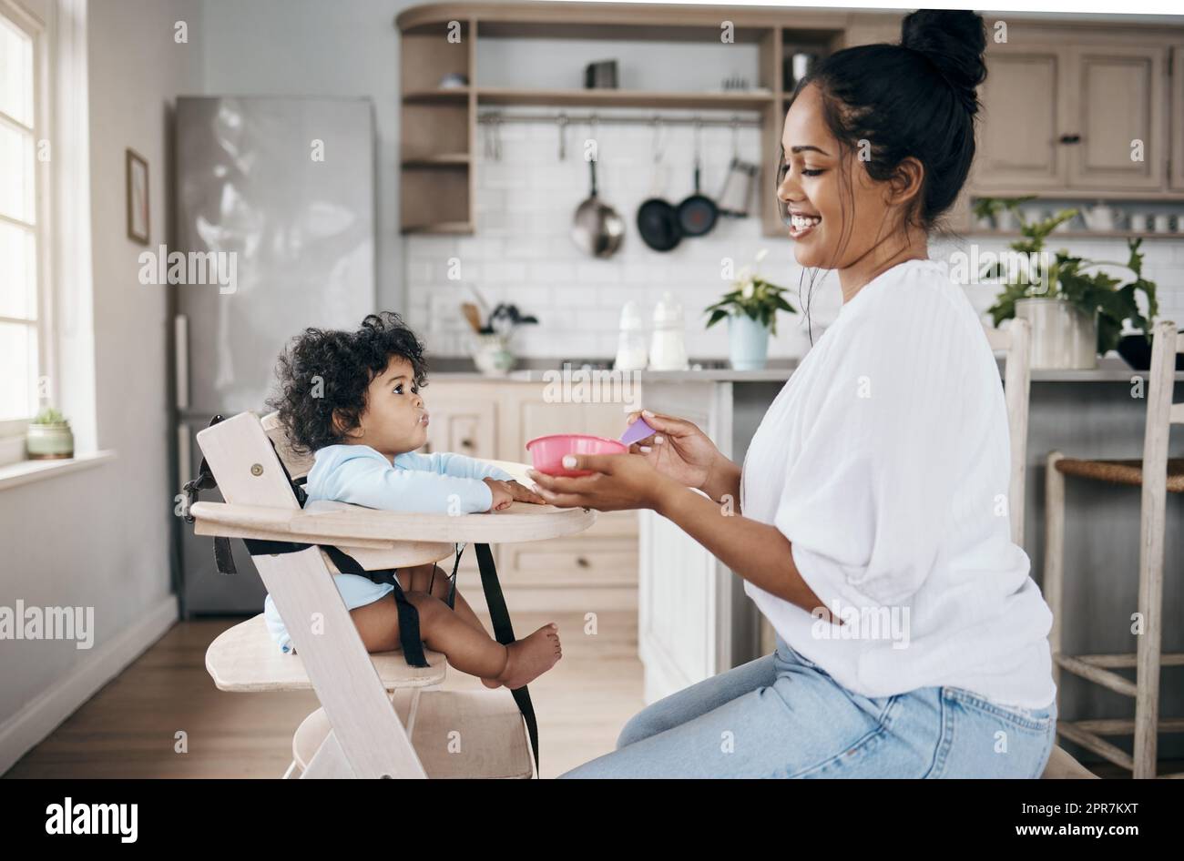 Are you ready to eat nicely with Mommy. Shot an attractive young woman