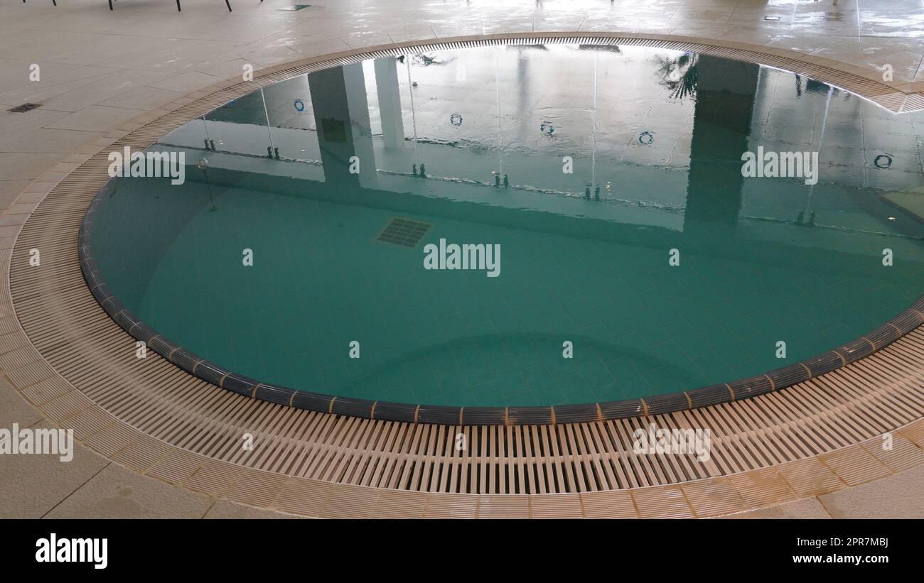 Spa swimming pool. Indoor pool spa with mineral salty water in hotel at the Dead Sea resort Stock Photo