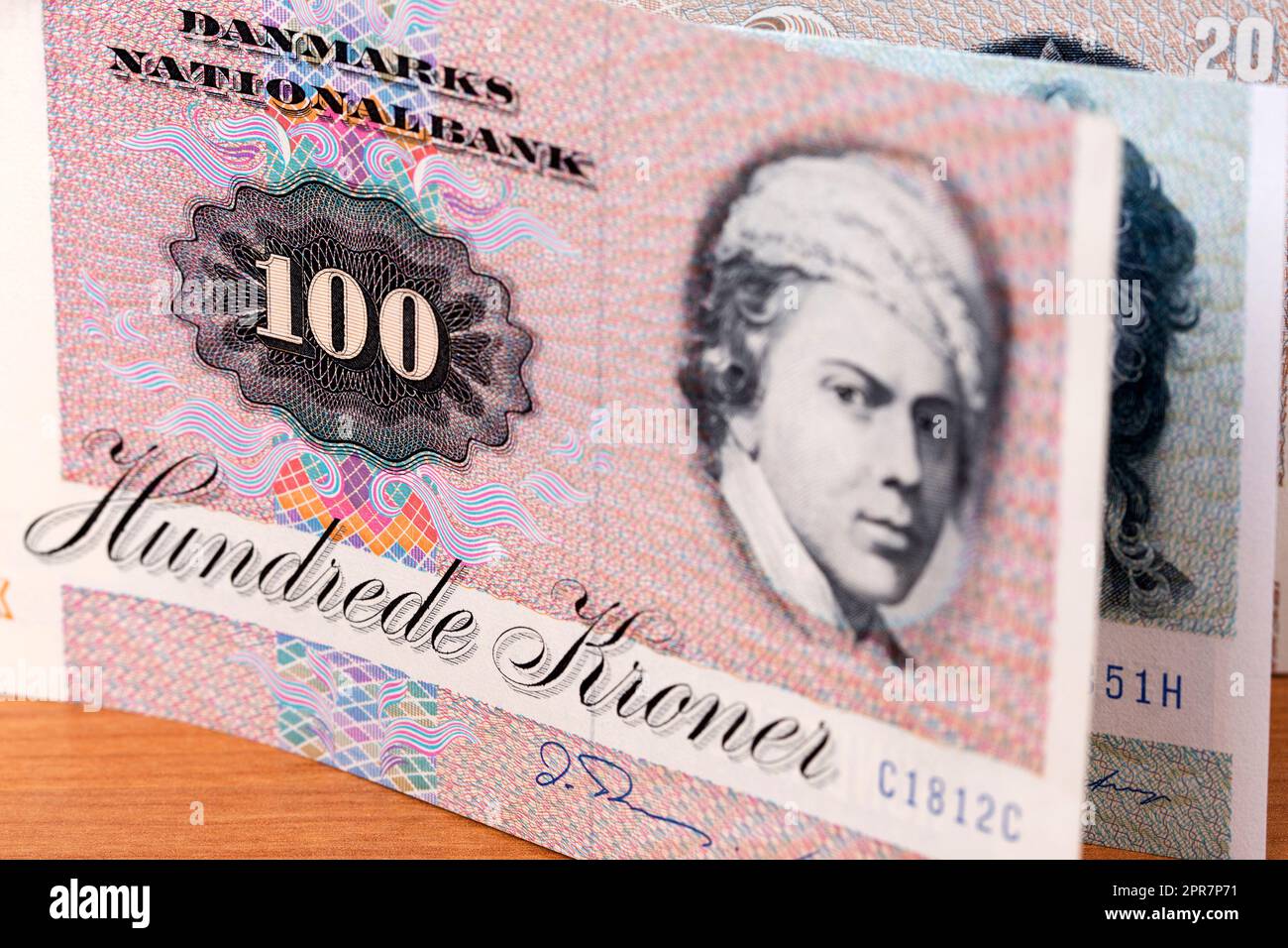 Old Danish krone a business background Stock Photo