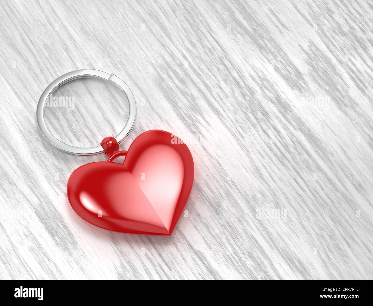 HEART KEYRING RED