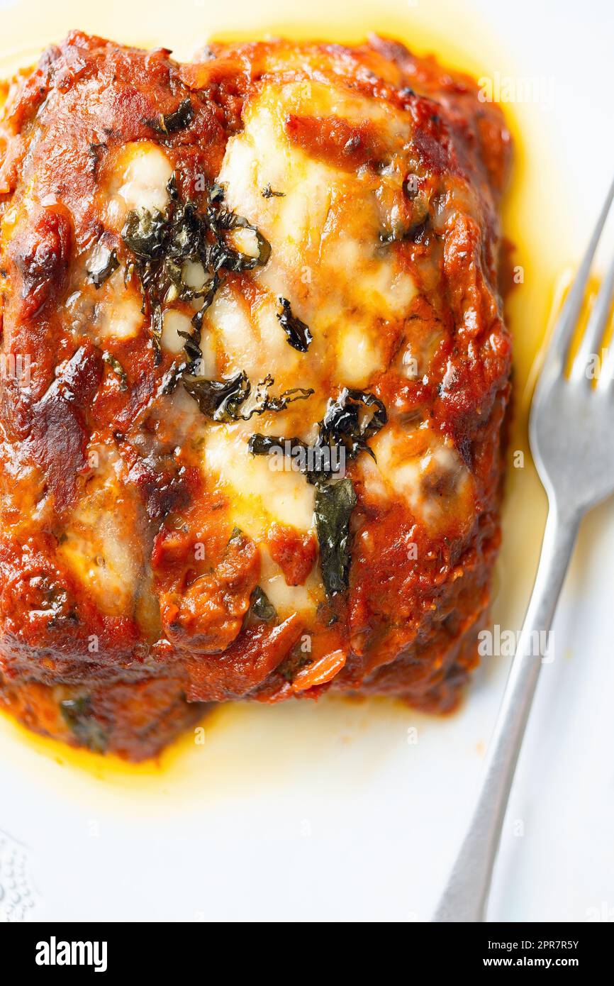 italian eggplant parmigiana Stock Photo Alamy