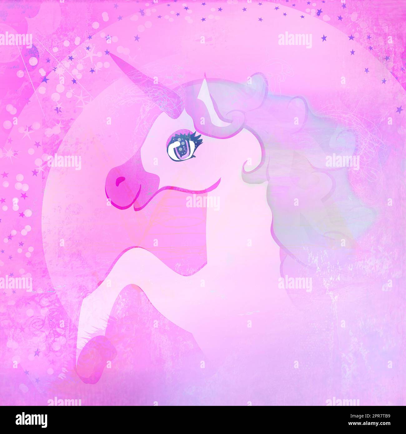 Illustration of beautiful pink Unicorn Stock Photo - Alamy