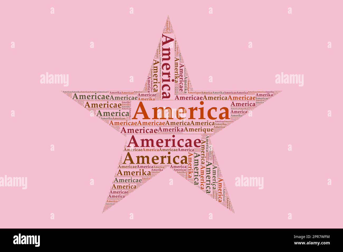 The Words 'Amerika, America, Amerique, Americae' as Word Art, Word