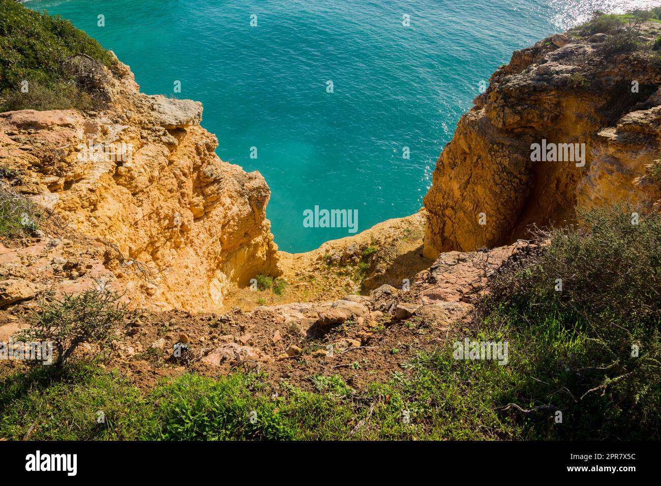 Cliffs in the Coast of Algarve Stock Photo - Alamy