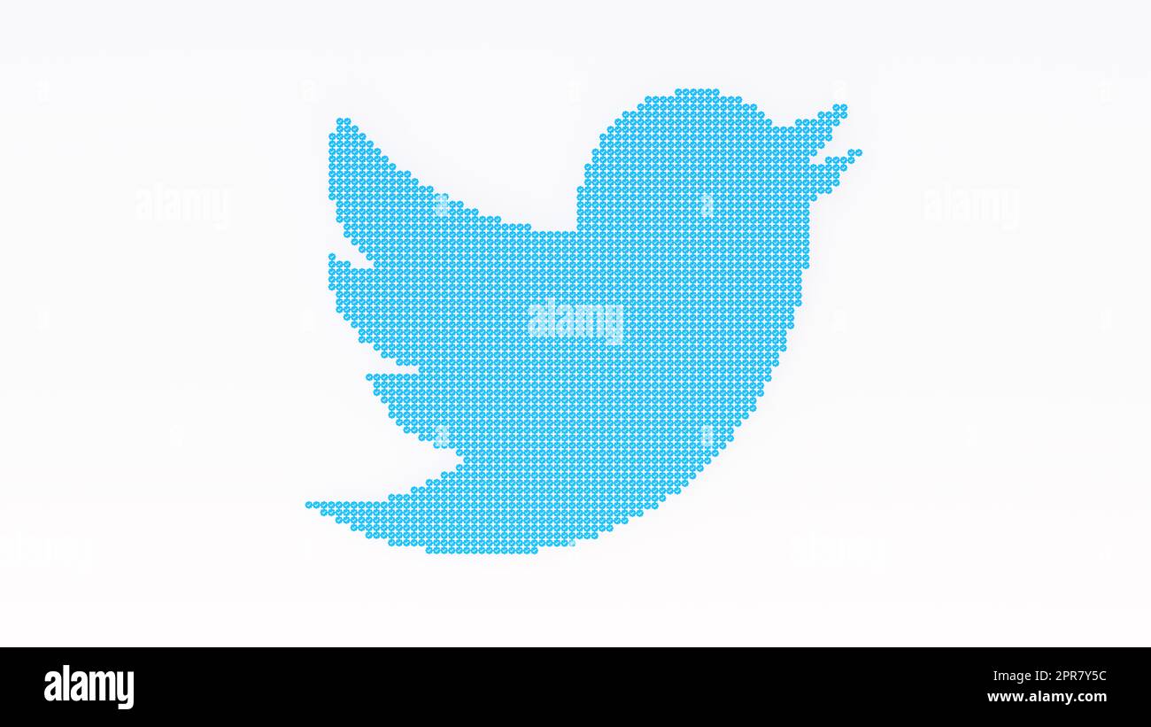 Manchester England April 26 2023 Blue 3d Twitter Inc Social Network Company Logo Blue Tick Subscription Badge Verification Users Symbol White Stock Photo