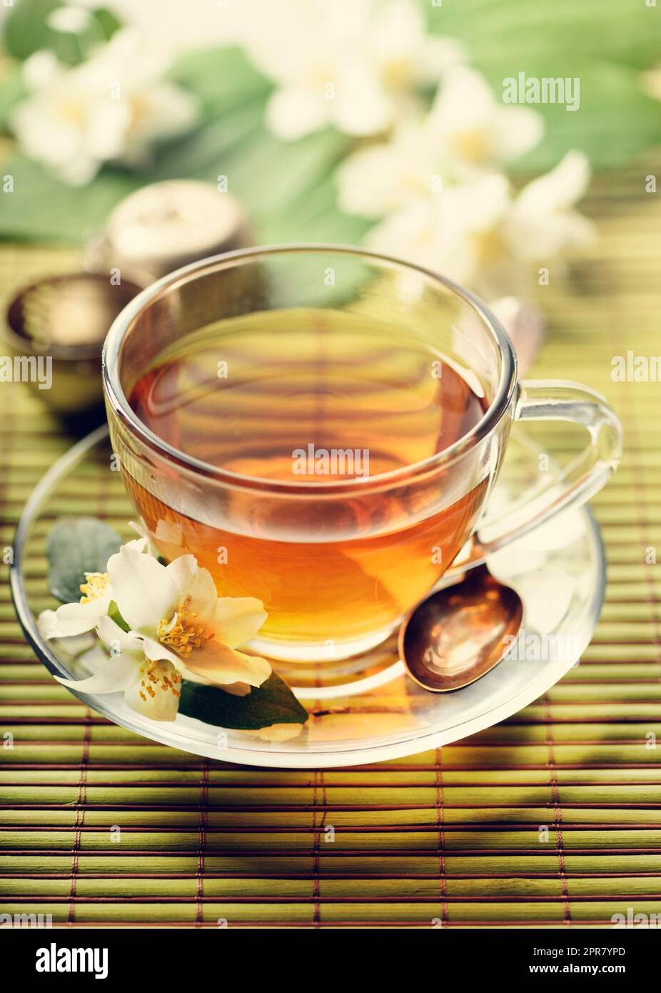 Jasmine and green tea Stock Photo Alamy