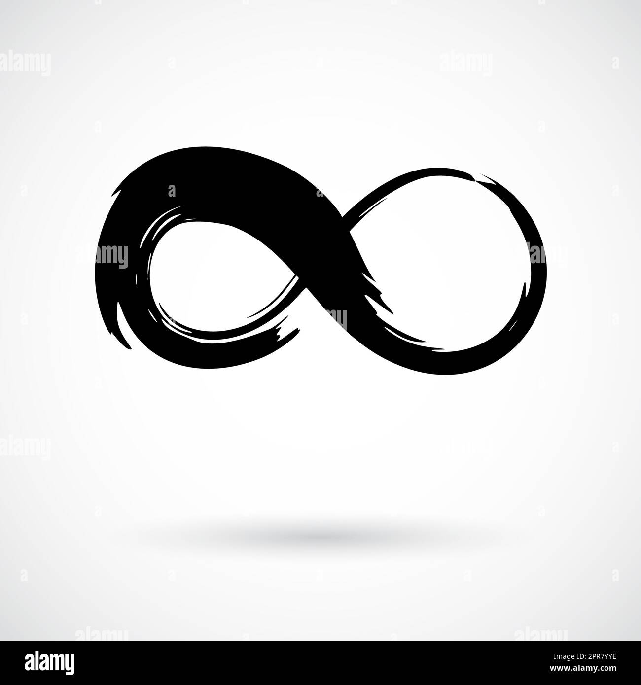 Infinity symbol. Hand painted with ink. Ornamental rounded stamp ...