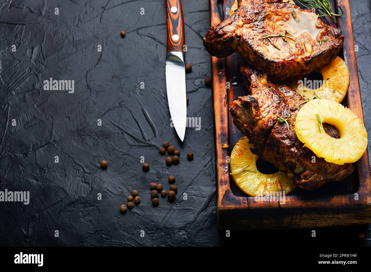Beef fried with pineapple Stock Photo Alamy
