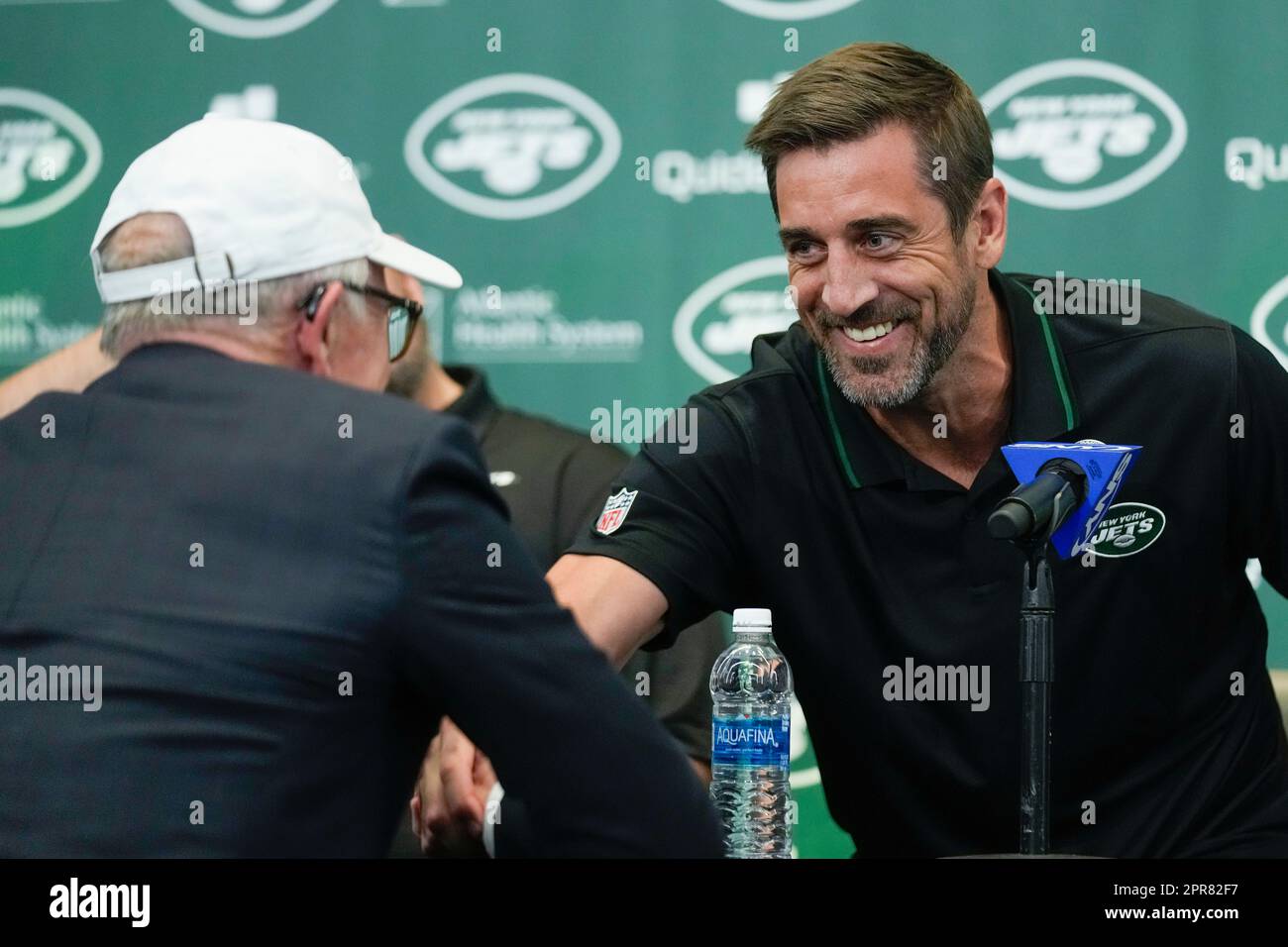 Aaron Rodgers press conference with New York Jets, Woody Johnson