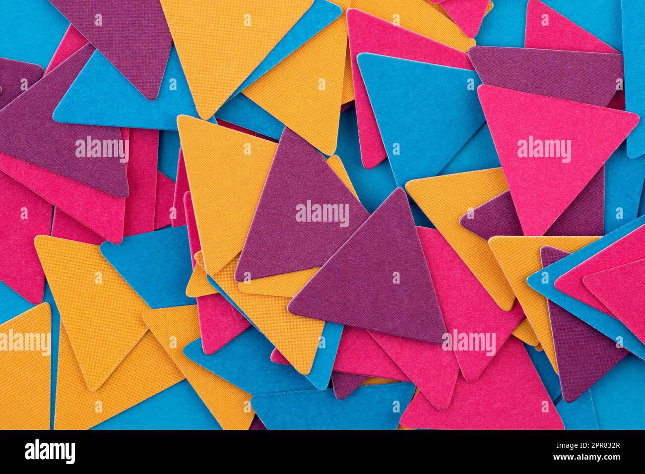 Abstract colorful geometrical composition background with random paper triangles Stock Photo