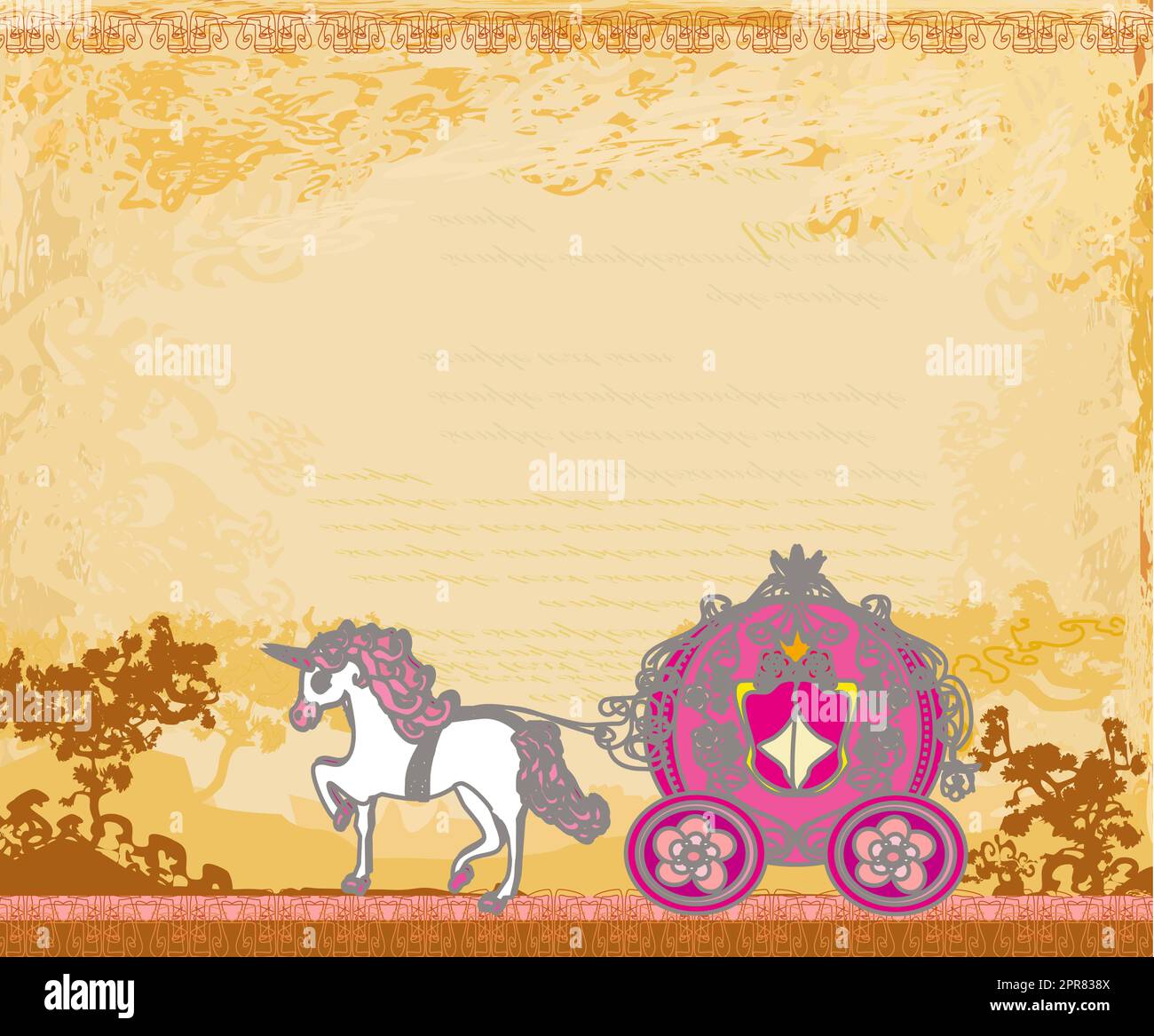 Royal carriage with horse on the grunge background Stock Photo - Alamy
