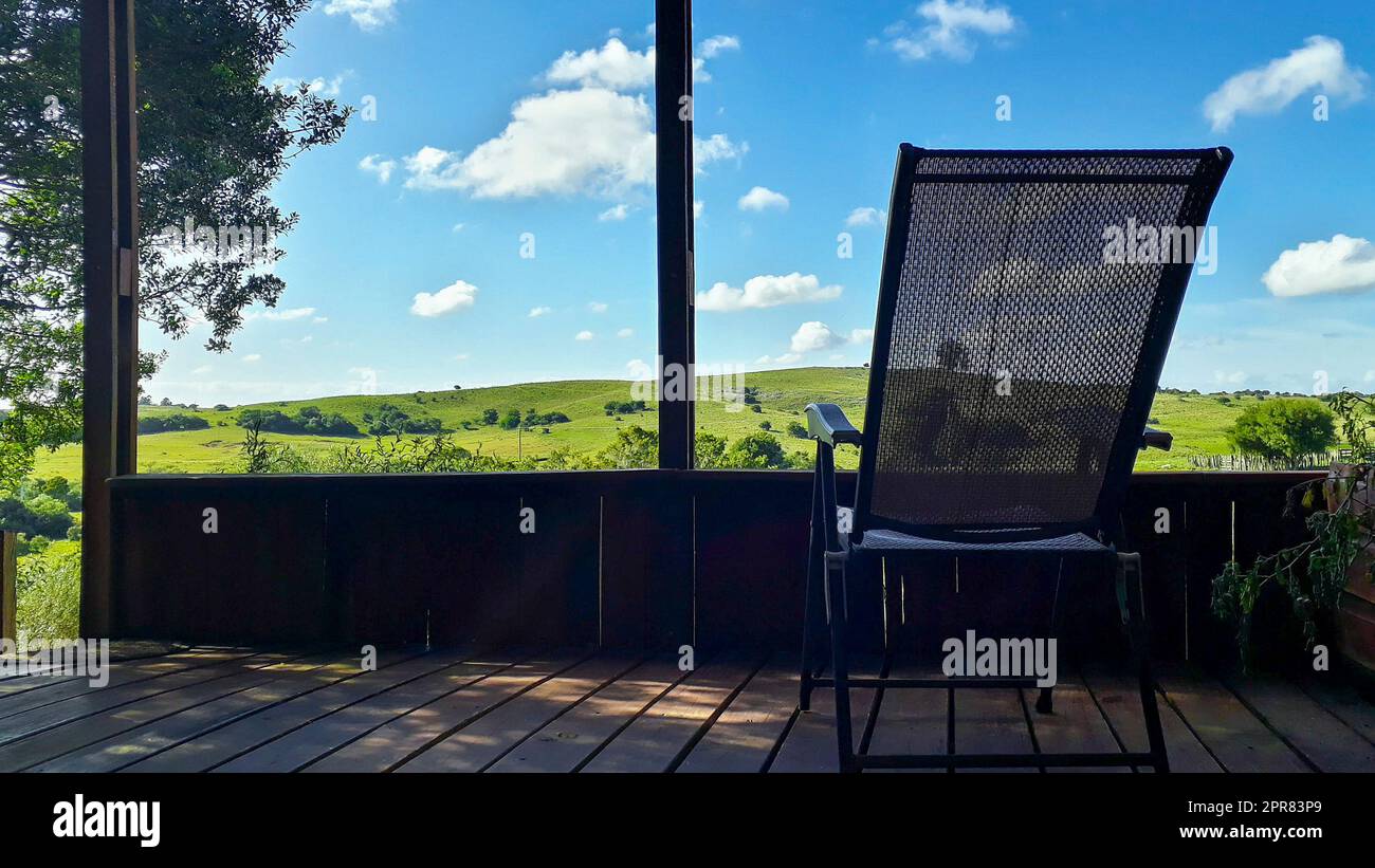 Countryside landscape balcony view Stock Photo