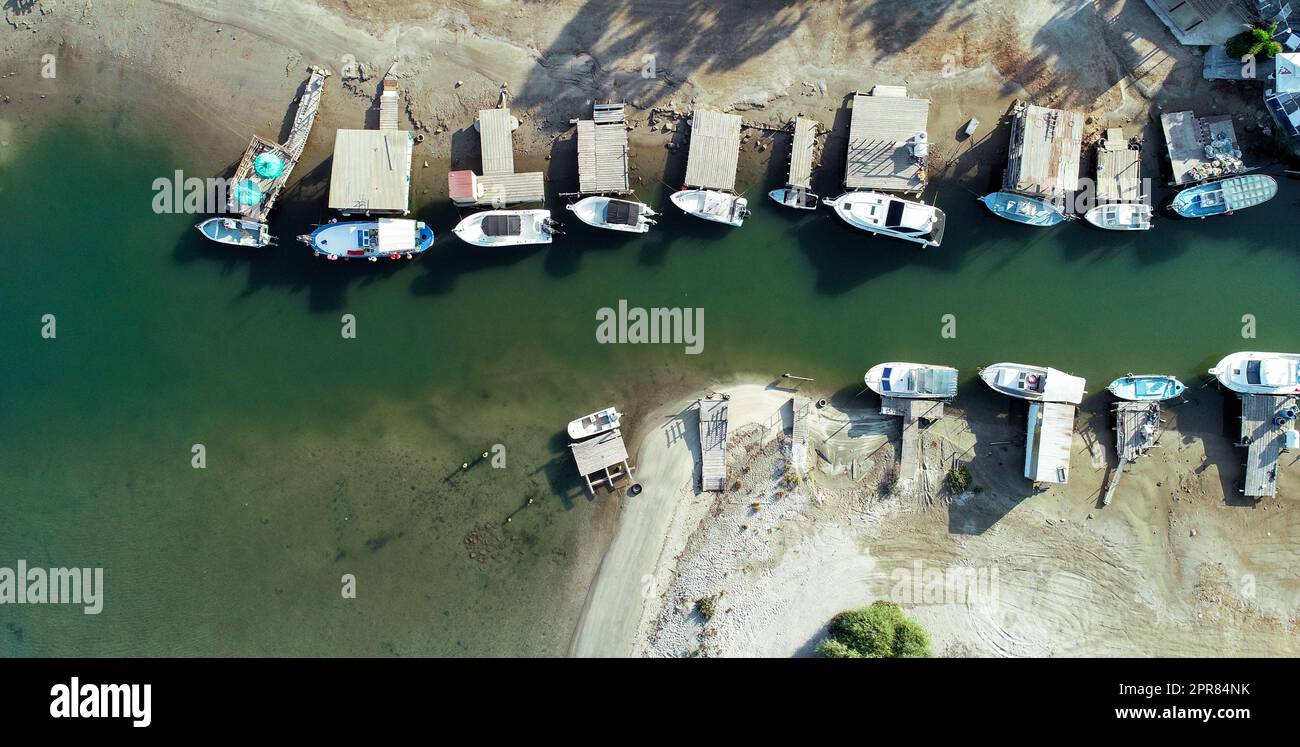 Aerial Liopetri river, Famagusta, Cyprus Stock Photo